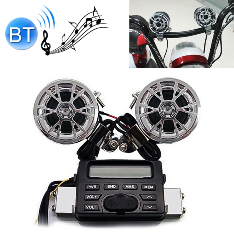 DC 12V MT723 Waterproof Motorcycle Bluetooth Audio Player FM Radio Host Support
