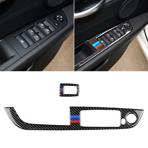 

Car Carbon Fiber Window Lift Panel Without Folding Key Three Color Decorative Sticker for BMW Z4 2009-2015