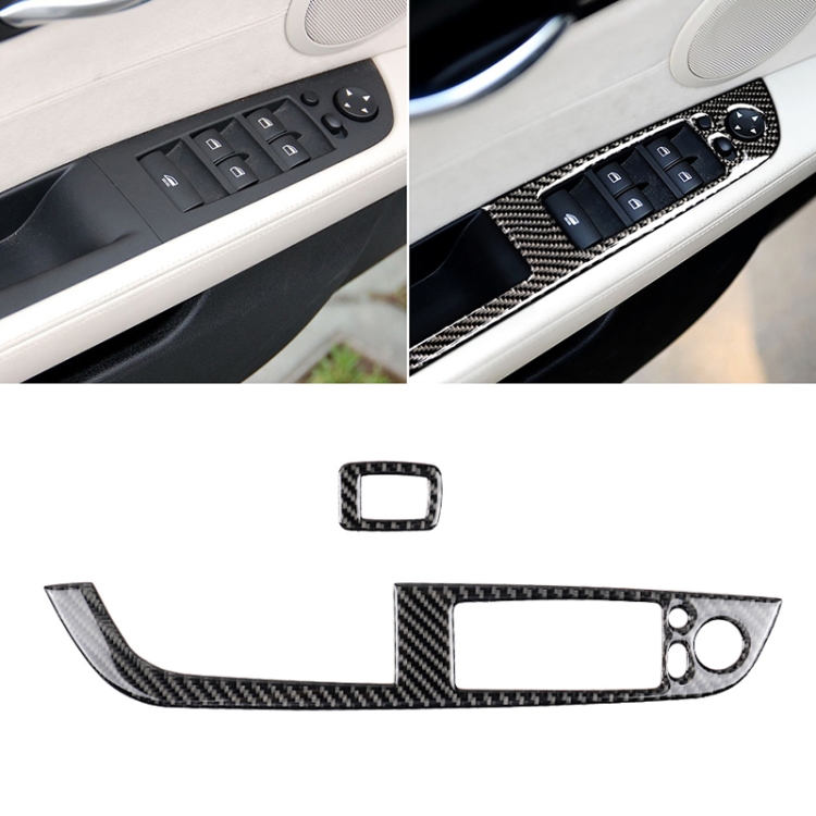 

Car Carbon Fiber Window Lift Panel With Folding Key Soild Decorative Sticker for BMW Z4 2009-2015