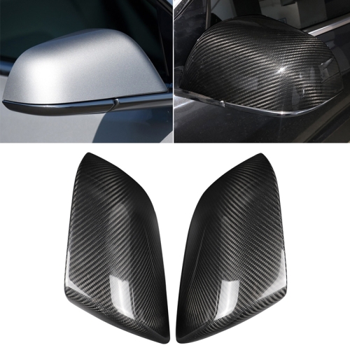 

2 PCS Car Carbon Fiber Rearview Mirror Shells for Tesla Model 3