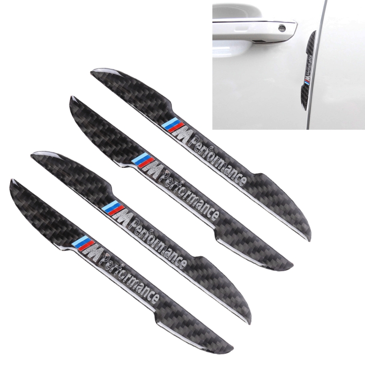 

4 PCS Universal Car Door Anti-collision Strip Protection Guards Carbon Fiber Trims Stickers (Black)