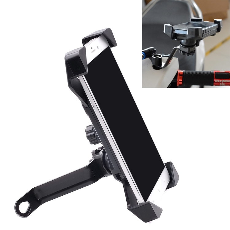 

Motorcycle Mobile Phone Holder Rear View Mirror Aluminum Alloy Base, Suitable Size: 3.5-6 inch Phone