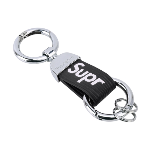 

Car Metal Key Ring Holder Keychain with Two Rings (Black)