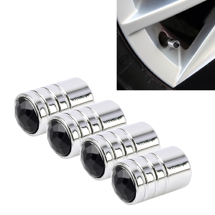 

4 PCS Gas Cap Mouthpiece Cover Gas Cap Tire Cap Car Motor Bicycle Tire Valve Caps(Black)