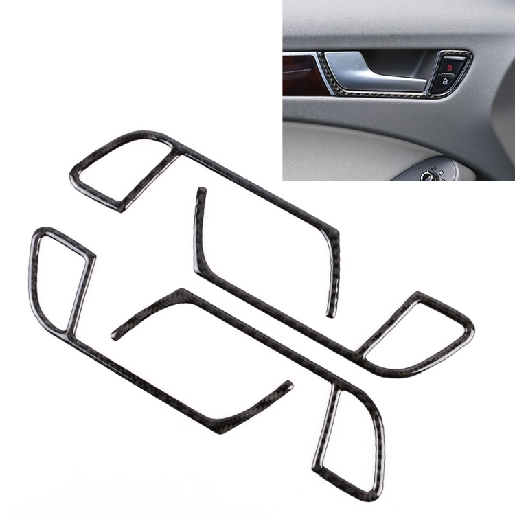 

4 PCS Car Carbon Fiber Inner Armrest Cover Decorative Sticker for Audi A4