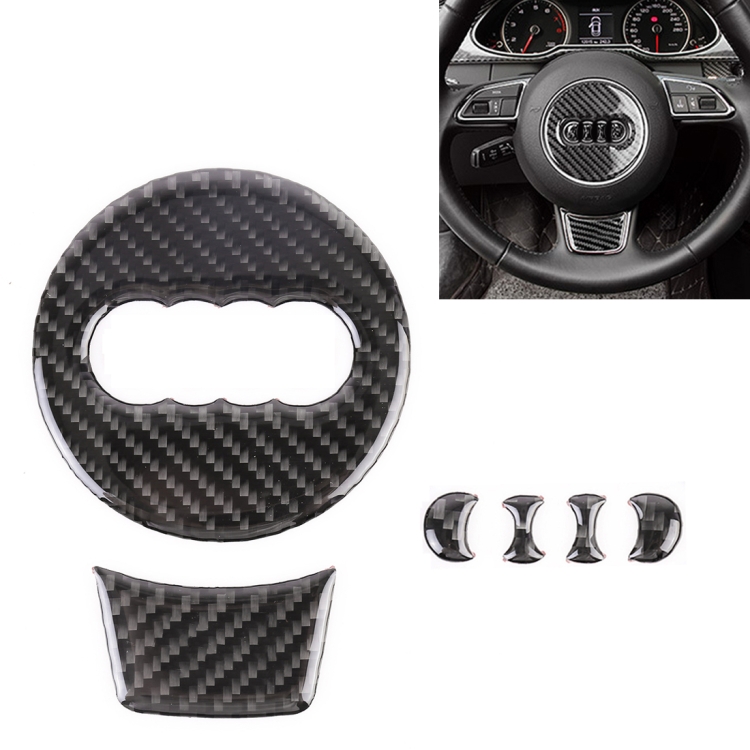 

Car Carbon Fiber Steering Wheel Decorative Sticker for Audi A4L / A5 / Q5