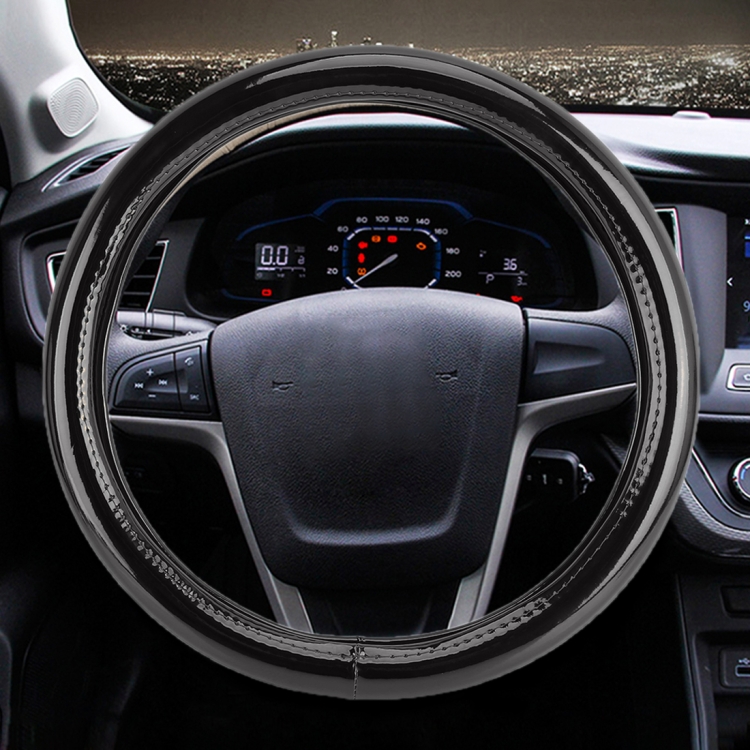 

Universal Car Plating Matte Leather + Cotton Steering Wheel Cover, Diameter: 38cm (Black)