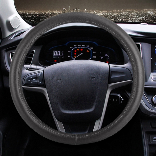 

Universal Car Plating Leather Steering Wheel Cover, Diameter: 38cm (Black)