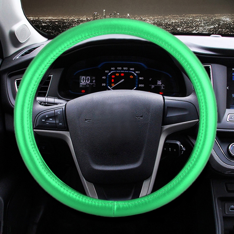 

Universal Car Plating Leather Steering Wheel Cover, Diameter: 38cm (Green)