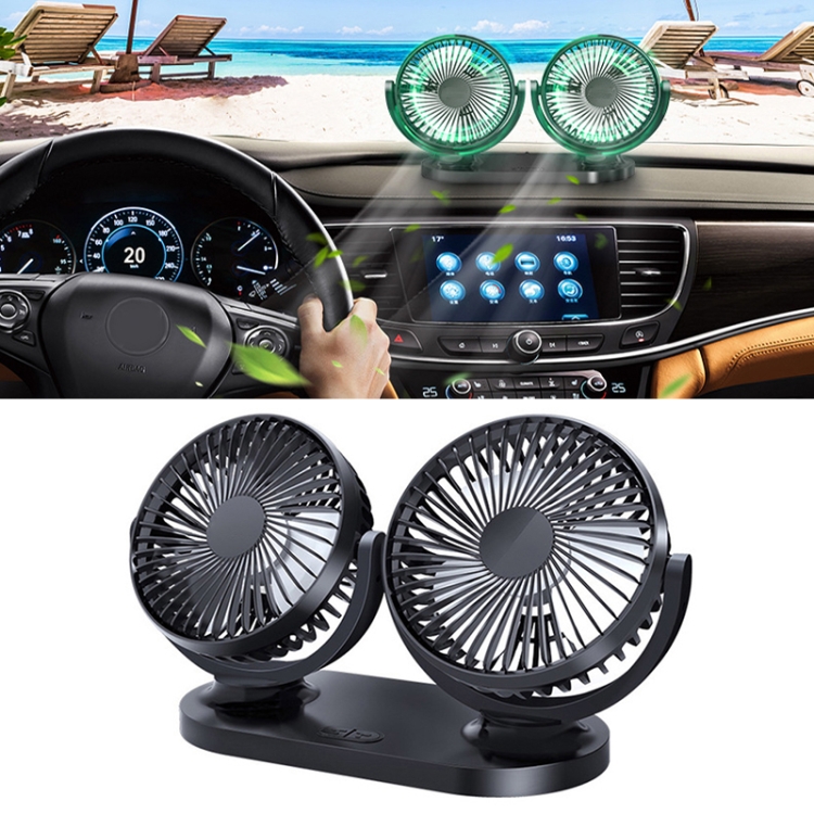 

Multi-function Office Car Big Wind Force Mute Electric Fan(Black)