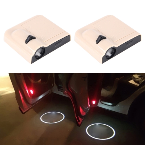 

2 PCS LED Ghost Shadow Light, Car Door LED Laser Welcome Decorative Light, Display Logo for Ford Car Brand(Khaki)