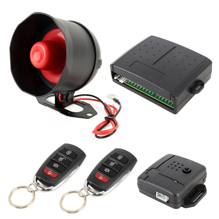 

Car Safety Warning Alarm System with Two Remote Controls, DC 12V