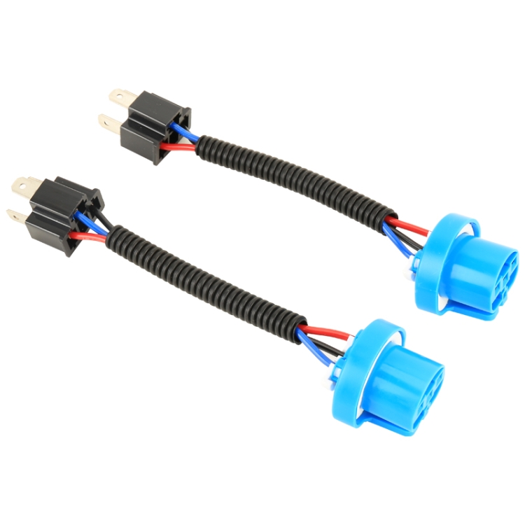 

1 Pair H4 Male to 9007 Female Bulb Holder Base Male Socket with Wire