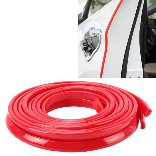 

5.6m Car Decorative Strip Rubber Chrome Decoration Strip Door Seal Window Seal(Red)