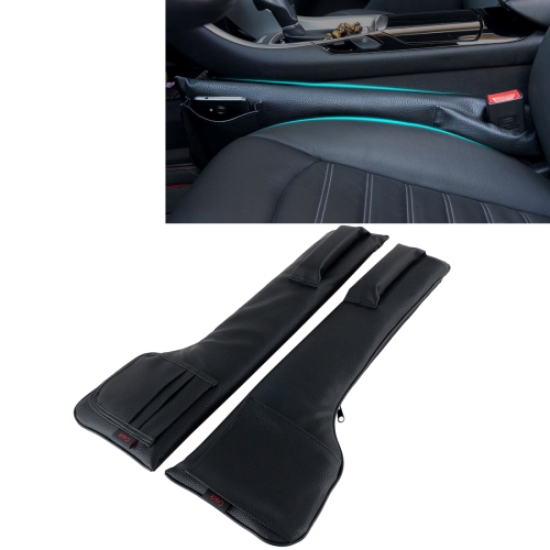 

A Pair Universal Car Seat Catcher Gap Console Filler Seat Side Pocket Organizer Catcher Leak-Proof Seat Crevice Storage Bags(Black)