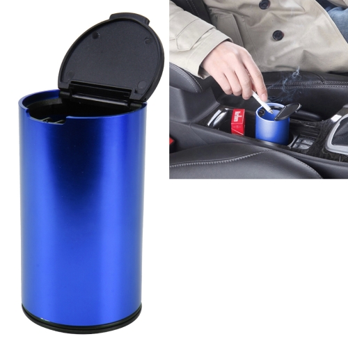 

JG-036 Universal Portable Car Auto Stainless Steel Trash Rubbish Bin Ashtray for Most Car Cup Holder (Blue)