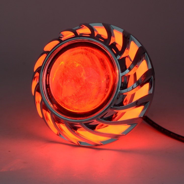 

Motorcycle 30W DC 12V-85V LED Headlight with Whirlwind Angle Eyes Double Light Lens Built-in Devil Eye(Red Light)