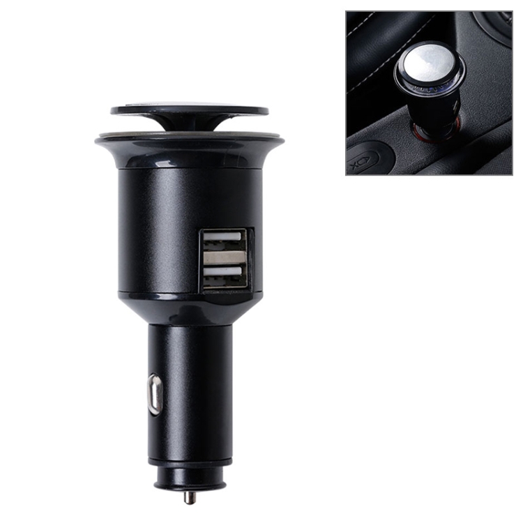 

Car Dual USB Charger Air Purifier Negative Ions Air Cleaner (Black)
