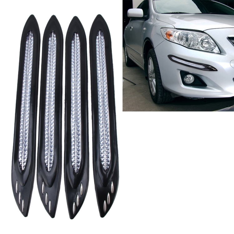 4Pcs Universal Car Body Bumper Protector Decoration Strip Bumper Guard Chrome