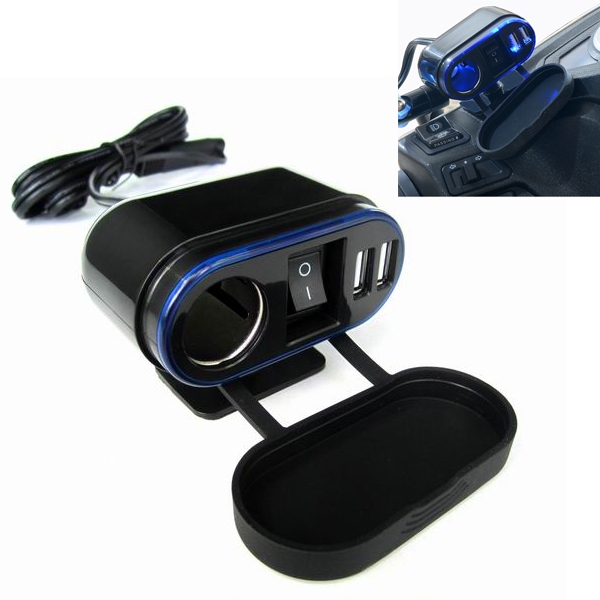 

Motorcycle Cigarette Lighter Modification with Dual USB Car Charger with Switch Control