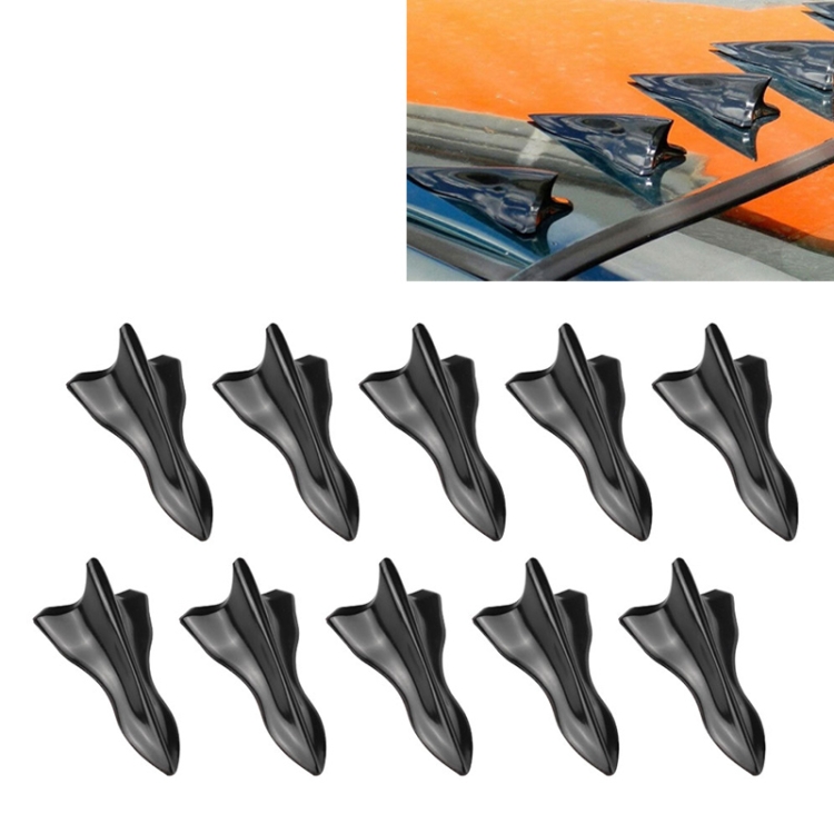 

10 PCS Universal Car Black Shark Fin Diffuser Vortex Generator Roof Spoiler