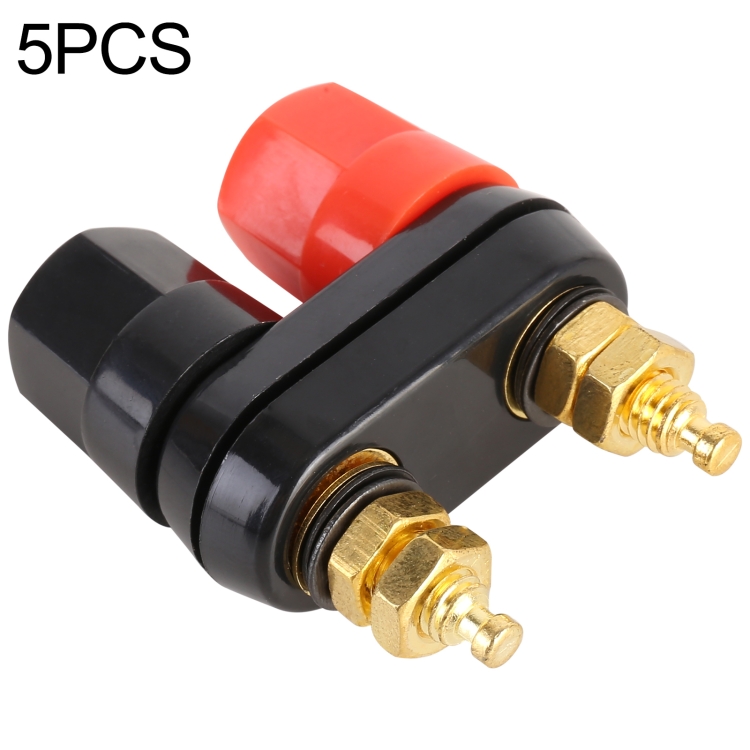 

5 PCS Car Double Terminals Red Black Hexagon Connector Amplifier Terminal Speaker Plug Jack