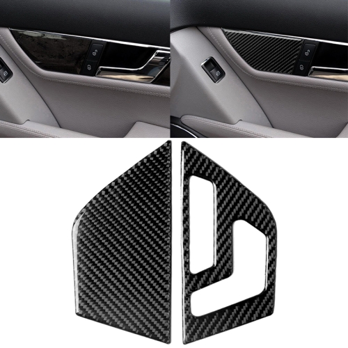 

2 PCS Car Carbon Fiber Left Drive Seat Adjustment Panel Decorative Sticker for Mercedes-Benz W204 2007-2013