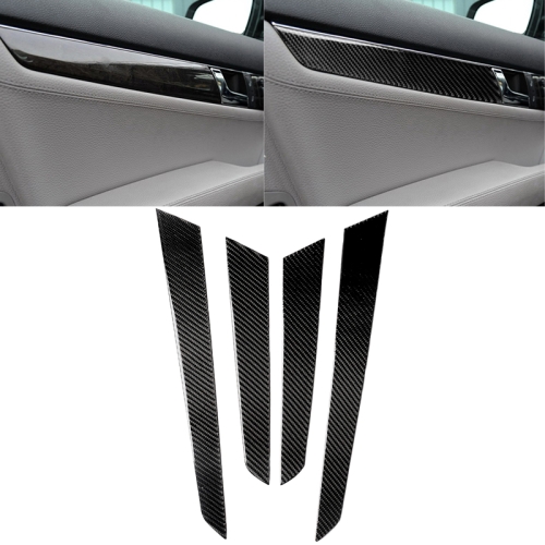 

4 PCS Car Carbon Fiber Inner Door Panel Decorative Sticker for Mercedes-Benz W204 2007-2013