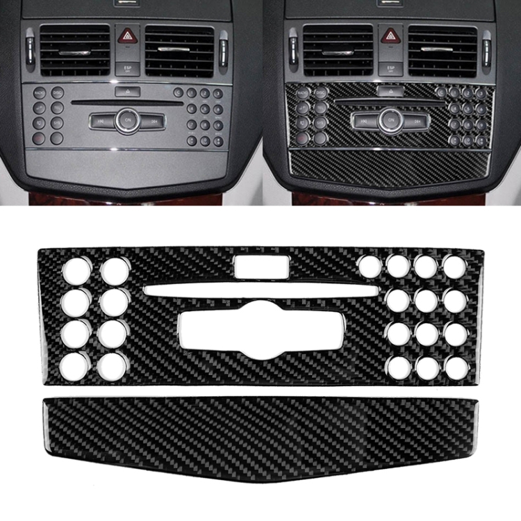 

Car Carbon Fiber Center Console Panel Decorative Sticker for Mercedes-Benz W204 C Class 2007-2010