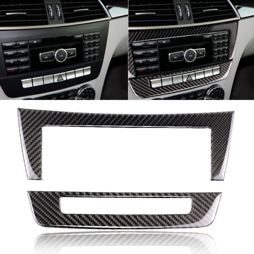 

Car Carbon Fiber Central Control CD Panel Decorative Sticker for Mercedes-Benz W204 2011-2013