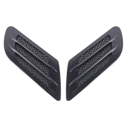 

2 PCS Euro Style Plastic Decorative Air Flow Intake Turbo Bonnet Hood Side Vent Grille Cover With Self-adhesive Sticker