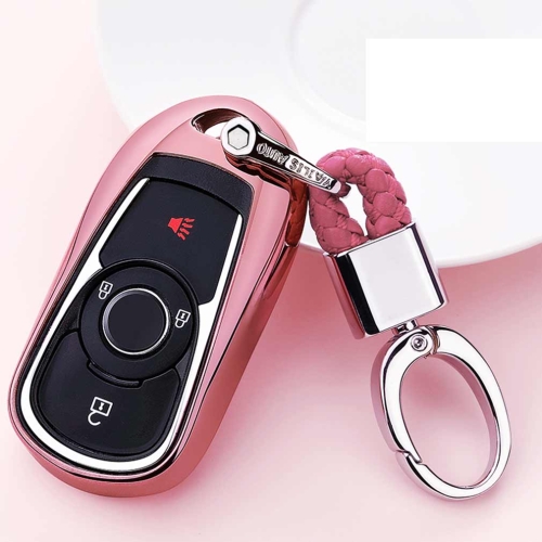 

Electroplating TPU Single-shell Car Key Case with Key Ring for BUICK Hideo / VERANO / Regal / Lacrosse / Excelle / ENVISION (Pink)