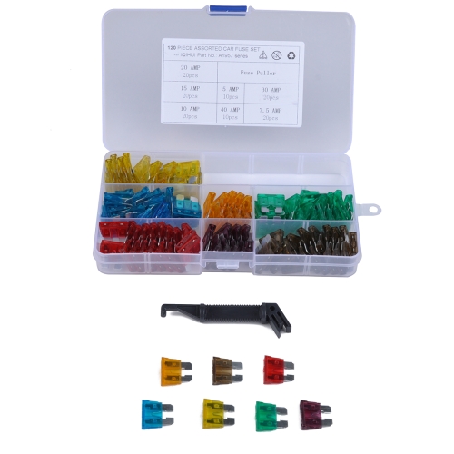 

120 PCS Mix Assorted Car Motorcycle Truck Blade Fuse Set 5A 10A 15A 20A 30A 40A