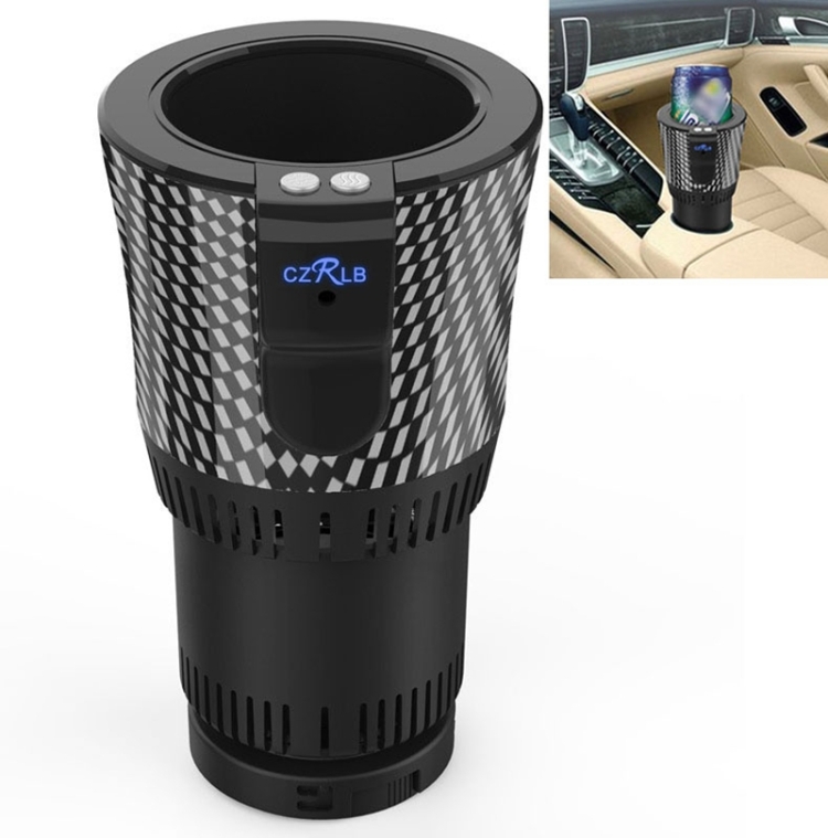 

Portable 12V Car Smart Dual-purpose Heating Cooling Cup Holder (Black)