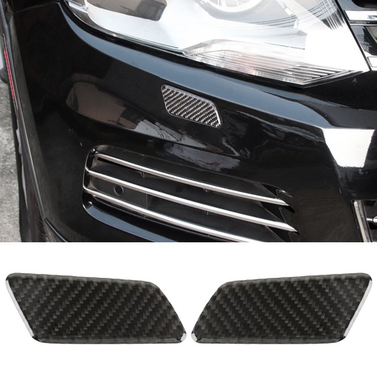 

2 PCS Car Carbon Fiber Headlight Cleaning Cover Decorative Sticker for Volkswagen Touareg