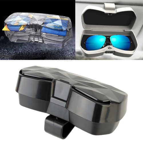 

Car Multi-functional Glasses Case Sunglasses Storage Holder with Card Slot, Diamond Style (Black)
