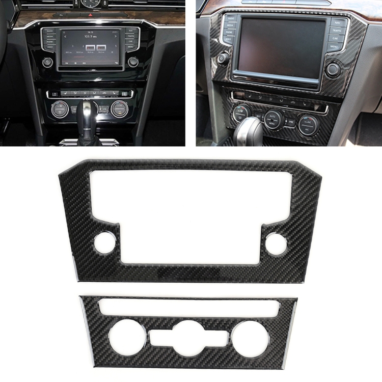

2 PCS Car Carbon Fiber Central Control Air Conditioning Panel Decorative Sticker for Volkswagen New Magotan
