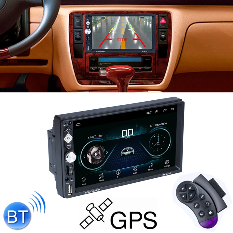 

718 7 inch Universal Android 8.1 Car Radio Receiver MP5 Player, Support FM & AM & Bluetooth & Phone Link & WIFI with Remote Control