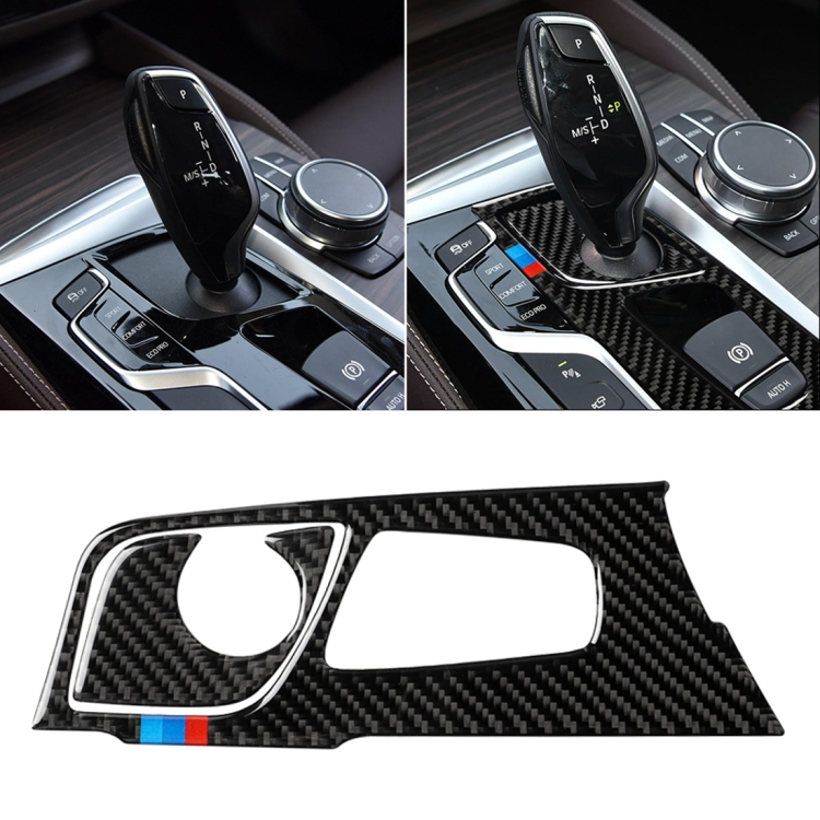 

2 in 1 Car Tricolor Carbon Fiber Gear Position Panel Decorative Sticker for BMW 5 Series G38 528Li / 530Li / 540Li 2018