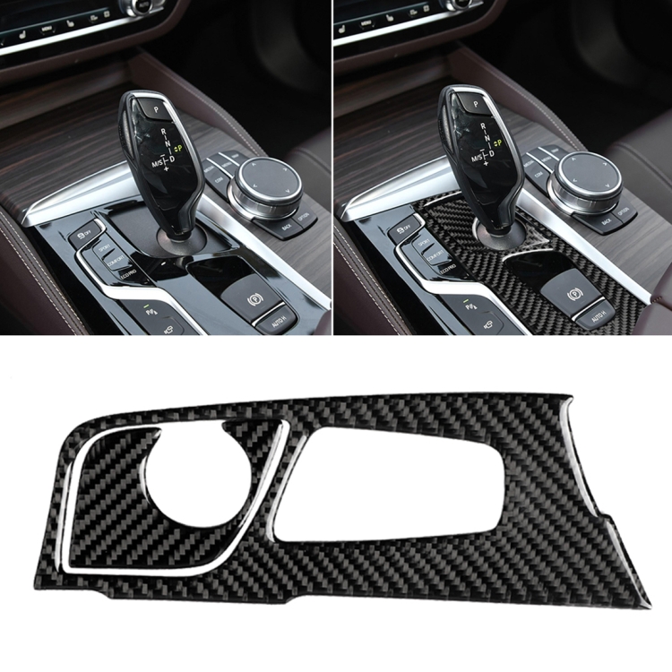 

2 in 1 Car Carbon Fiber Gear Position Panel Decorative Sticker for BMW 5 Series G38 528Li / 530Li / 540Li 2018