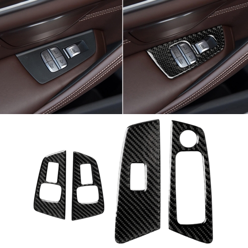 

Car Carbon Fiber Door Window Lift Panel Decorative Sticker for BMW 5 Series G38 528Li / 530Li / 540Li 2018