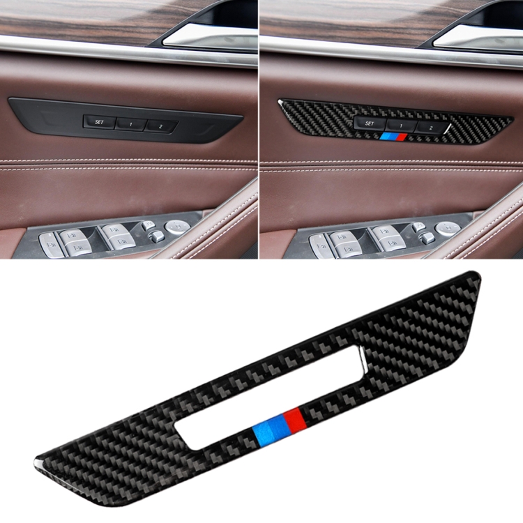 

Car Tricolor Carbon Fiber Seat Memory Button Decorative Sticker for BMW 5 Series G38 528Li / 530Li / 540Li 2018