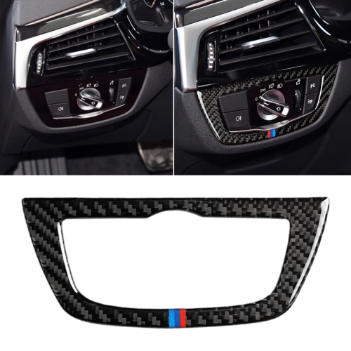 

Car Tricolor Carbon Fiber Headlight Switch Frame Decorative Sticker for BMW 5 Series G38 528Li / 530Li / 540Li 2018