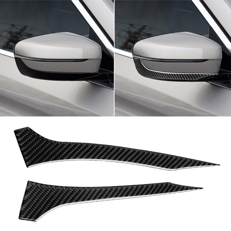 

2 PCS Car Carbon Fiber Rearview Mirror Bumper Strip Decorative Sticker for BMW G30 (2018-2019) / G11 (2016-2019), Right Drive without Lens