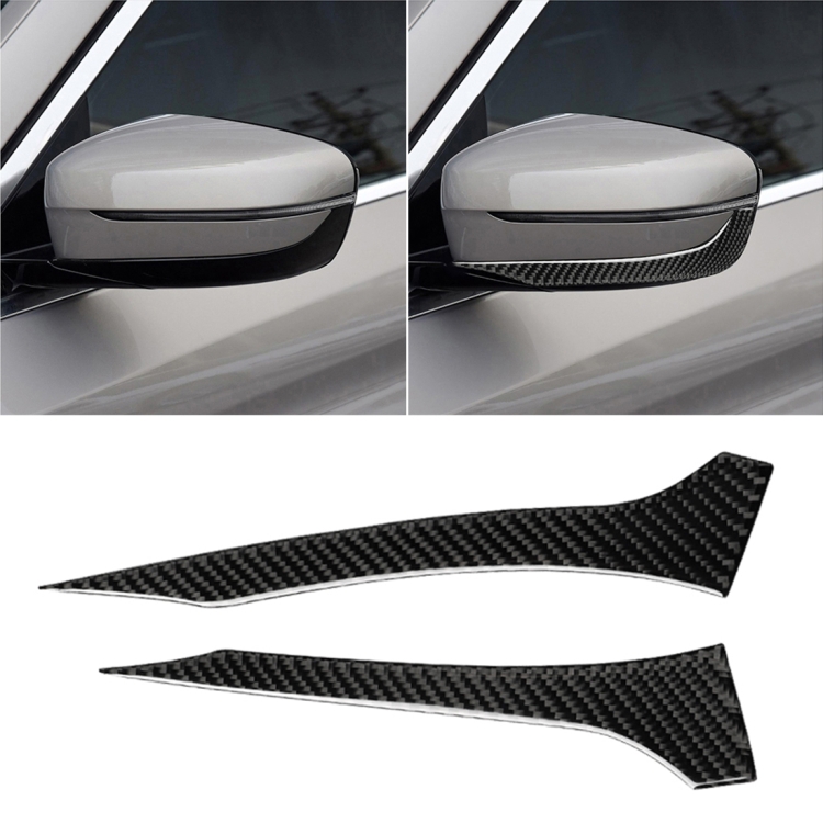 

2 PCS Car Carbon Fiber Rearview Mirror Bumper Strip Decorative Sticker for BMW G30 (2018-2019) / G11 (2016-2019), Left Drive without Lens