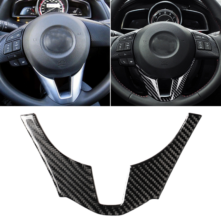 

Car Carbon Fiber Steering Wheel Decorative Sticker for Mazda Axela 2014-2016