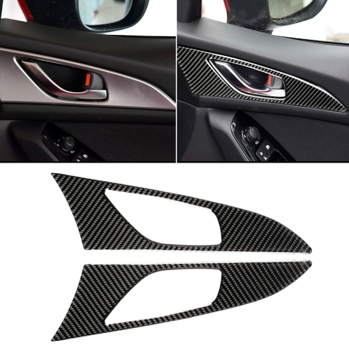 

2 PCS Car Carbon Fiber Door Inner Handle Outer Frame Decorative Sticker for Mazda Axela 2014 / 2017-2018