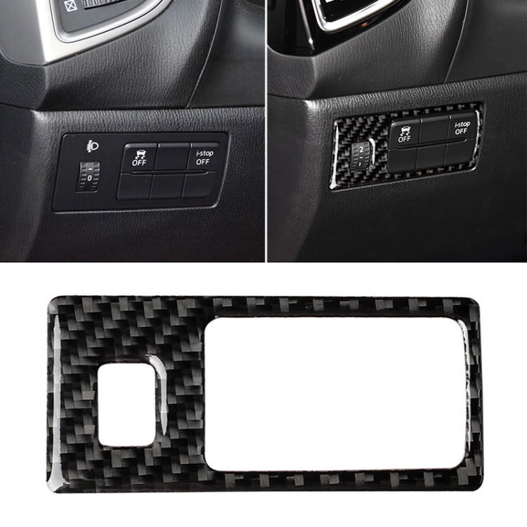 

Car Carbon Fiber Headlight Adjustment Frame Decorative Sticker for Mazda Axela 2014 / 2017-2018
