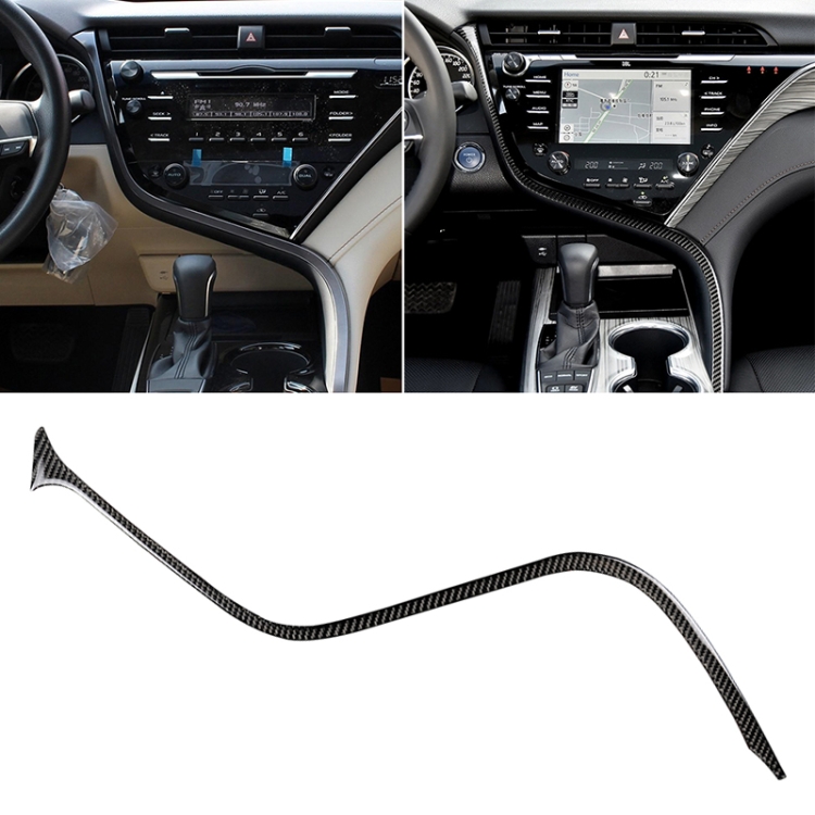

Car Carbon Fiber Central Control S Strip Decorative Sticker for Toyota Eighth Generation Camry 2018-2019