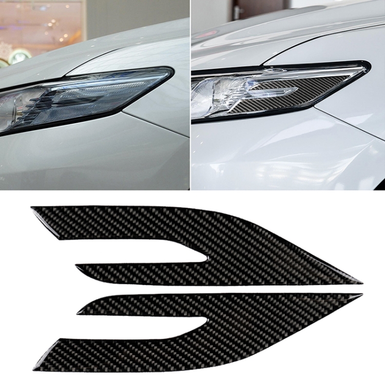

2 PCS Car Carbon Fiber Headlight Decorative Sticker for Toyota Eighth Generation Camry 2018-2019